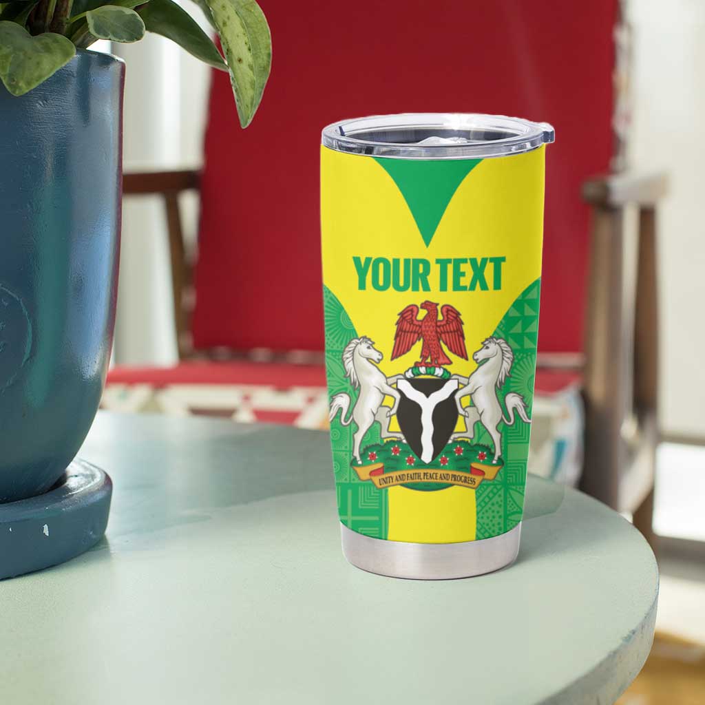 Custom Nigeria Cricket Tumbler Cup Go Yellow Greens - Wonder Print Shop