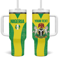 Custom Nigeria Cricket Tumbler With Handle Go Yellow Greens - Wonder Print Shop