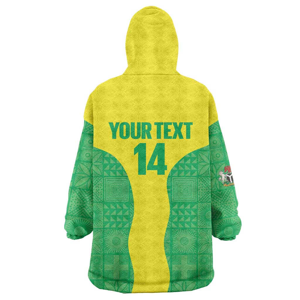 Custom Nigeria Cricket Wearable Blanket Hoodie Go Yellow Greens - Wonder Print Shop