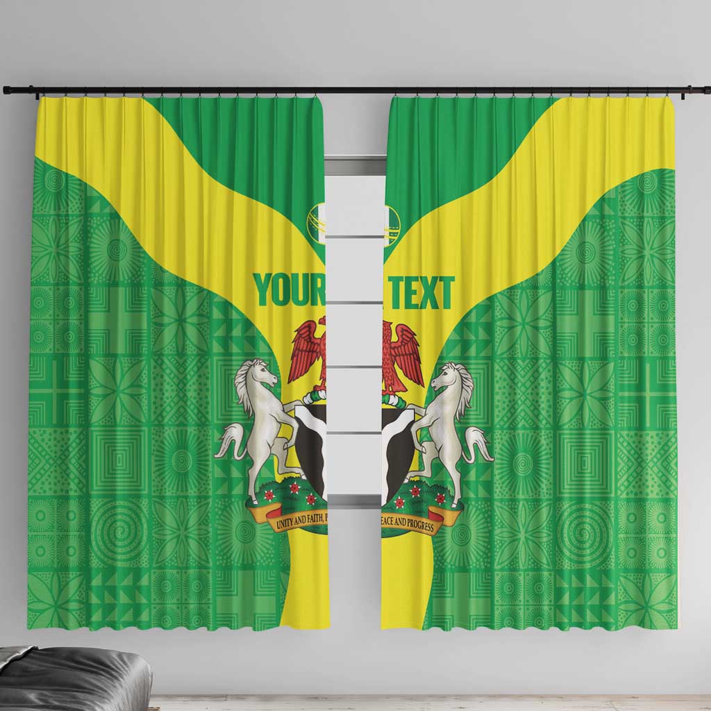 Custom Nigeria Cricket Window Curtain Go Yellow Greens - Wonder Print Shop