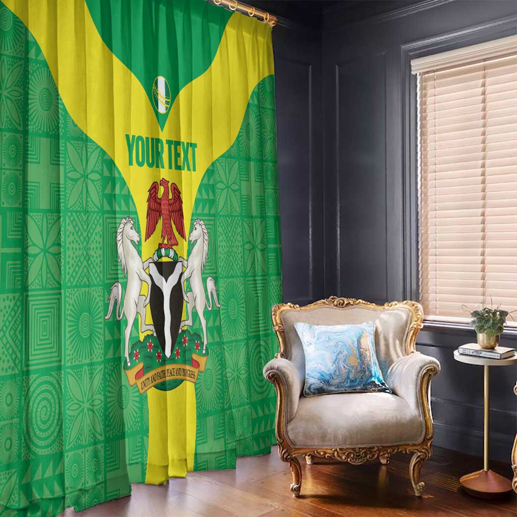 Custom Nigeria Cricket Window Curtain Go Yellow Greens - Wonder Print Shop