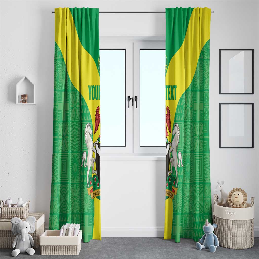 Custom Nigeria Cricket Window Curtain Go Yellow Greens - Wonder Print Shop