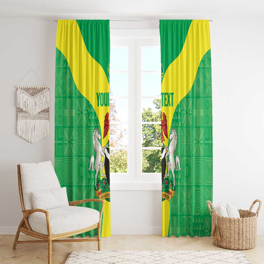 Custom Nigeria Cricket Window Curtain Go Yellow Greens - Wonder Print Shop
