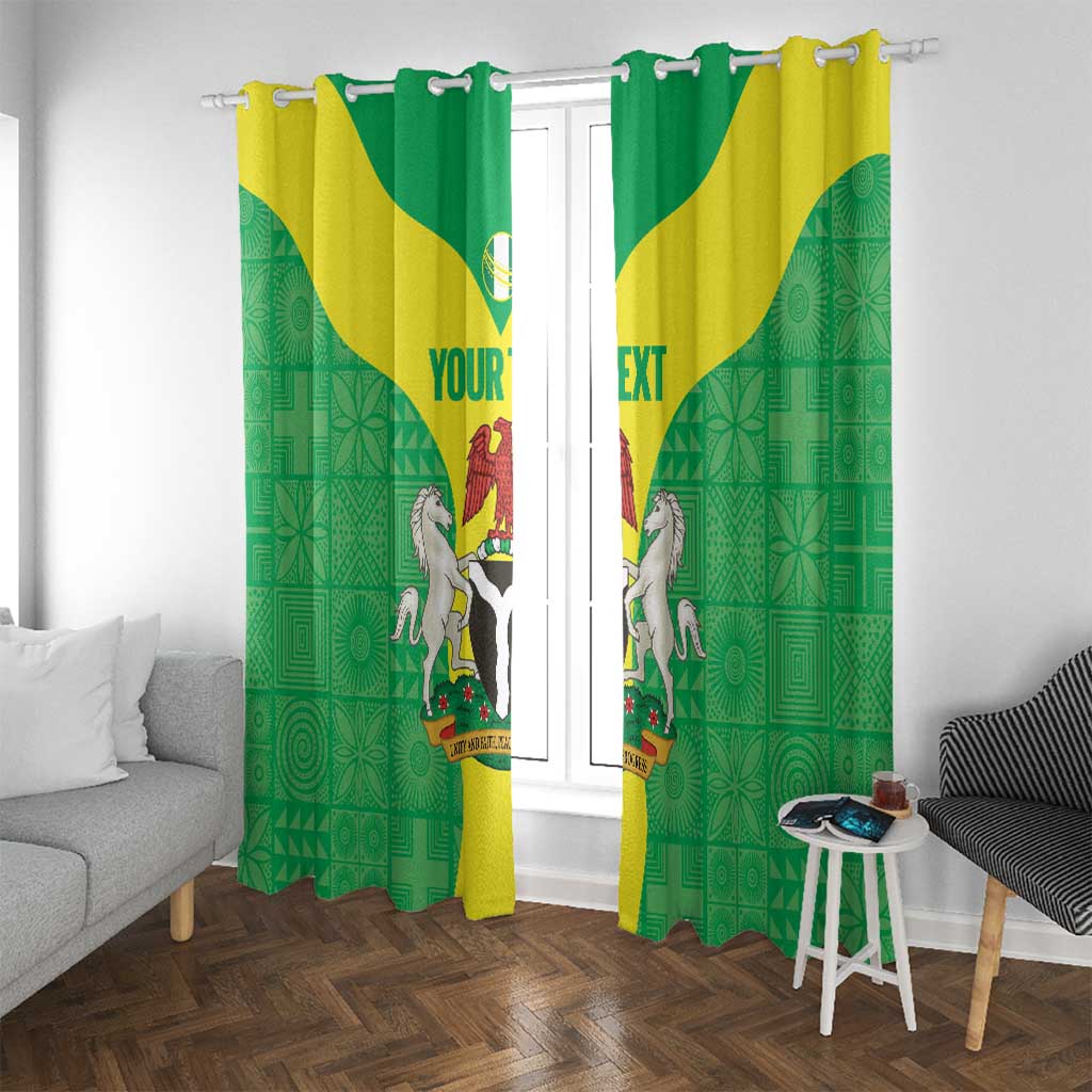 Custom Nigeria Cricket Window Curtain Go Yellow Greens - Wonder Print Shop