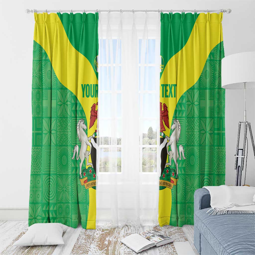 Custom Nigeria Cricket Window Curtain Go Yellow Greens - Wonder Print Shop
