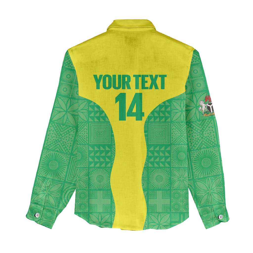 Custom Nigeria Cricket Women Casual Shirt Go Yellow Greens - Wonder Print Shop