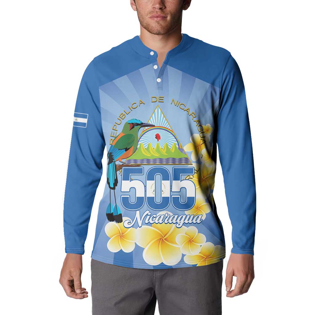 Personalized Nicaragua Independence Day Button Sweatshirt 505 Proud Guardabarranco Sacuanjoche - Wonder Print Shop