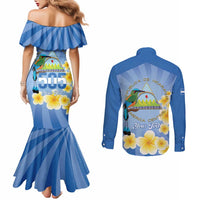 Personalized Nicaragua Independence Day Couples Matching Mermaid Dress and Long Sleeve Button Shirt 505 Proud Guardabarranco Sacuanjoche - Wonder Print Shop