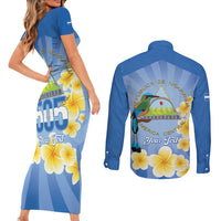 Personalized Nicaragua Independence Day Couples Matching Short Sleeve Bodycon Dress and Long Sleeve Button Shirt 505 Proud Guardabarranco Sacuanjoche - Wonder Print Shop