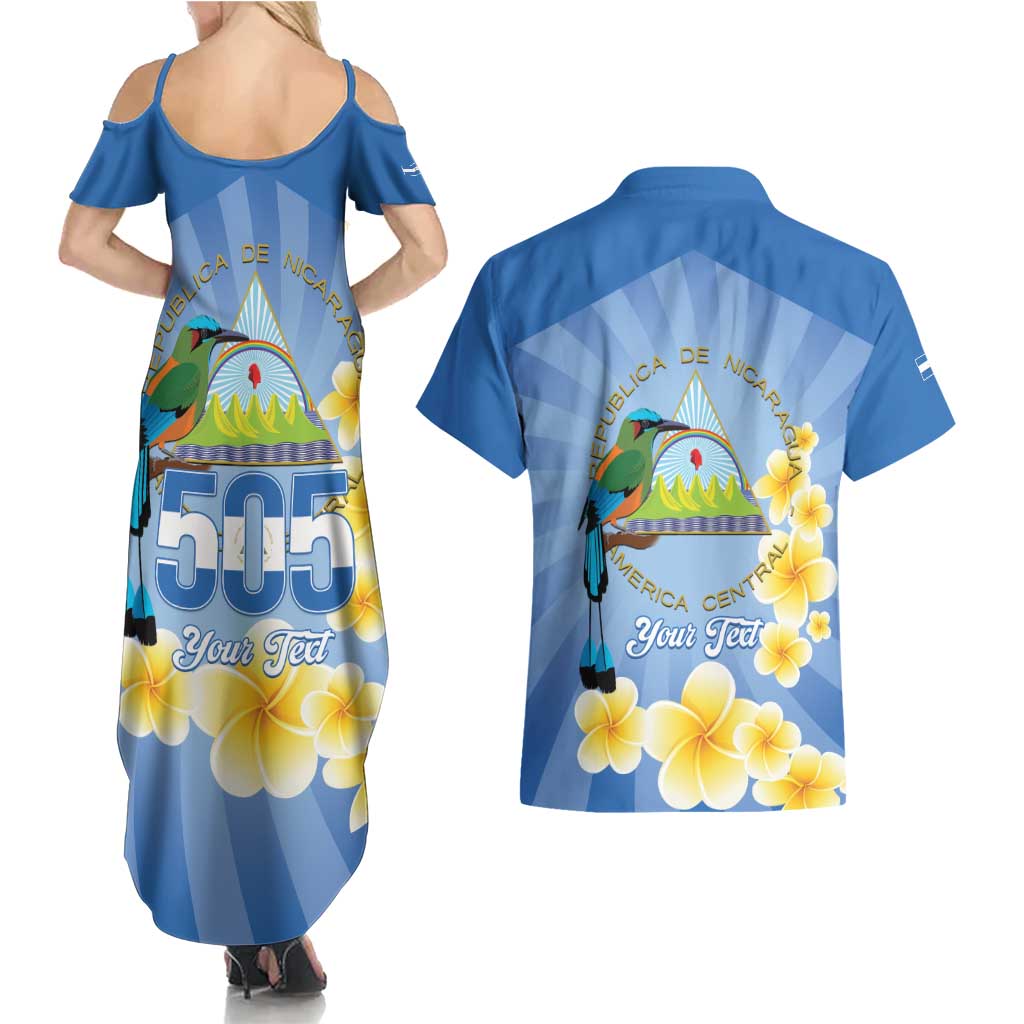 Personalized Nicaragua Independence Day Couples Matching Summer Maxi Dress and Hawaiian Shirt 505 Proud Guardabarranco Sacuanjoche - Wonder Print Shop