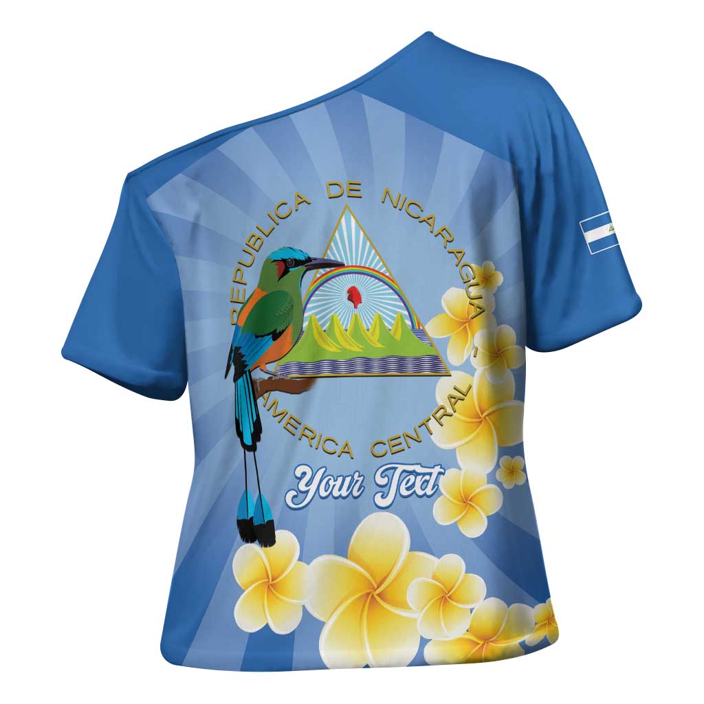 Personalized Nicaragua Independence Day Cross Shoulder Shirt 505 Proud Guardabarranco Sacuanjoche - Wonder Print Shop