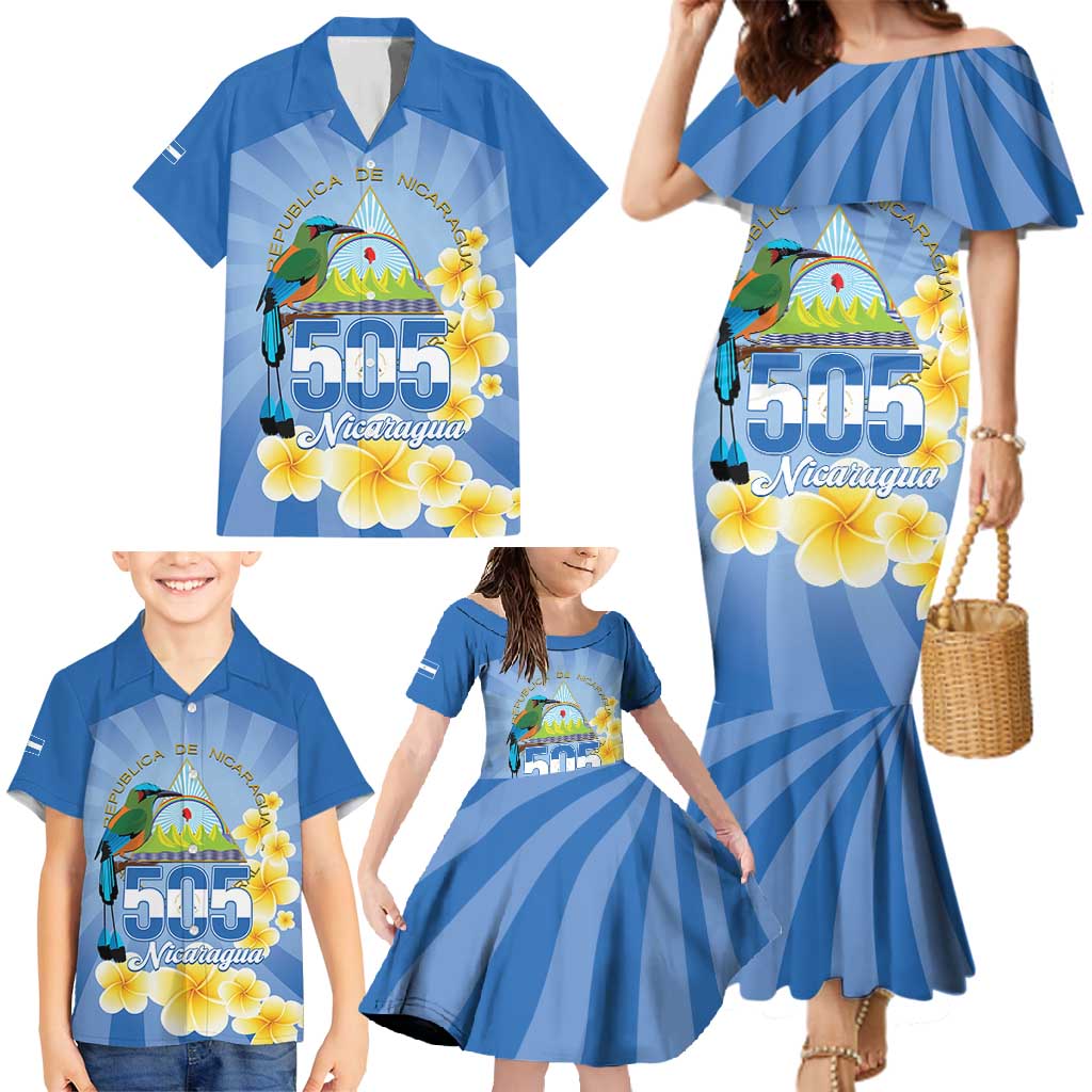 Personalized Nicaragua Independence Day Family Matching Mermaid Dress and Hawaiian Shirt 505 Proud Guardabarranco Sacuanjoche - Wonder Print Shop