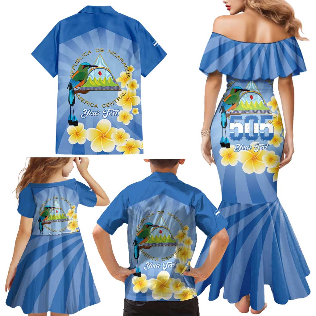 Personalized Nicaragua Independence Day Family Matching Mermaid Dress and Hawaiian Shirt 505 Proud Guardabarranco Sacuanjoche - Wonder Print Shop