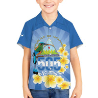 Personalized Nicaragua Independence Day Family Matching Off The Shoulder Long Sleeve Dress and Hawaiian Shirt 505 Proud Guardabarranco Sacuanjoche - Wonder Print Shop