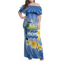 Personalized Nicaragua Independence Day Family Matching Off Shoulder Maxi Dress and Hawaiian Shirt 505 Proud Guardabarranco Sacuanjoche - Wonder Print Shop