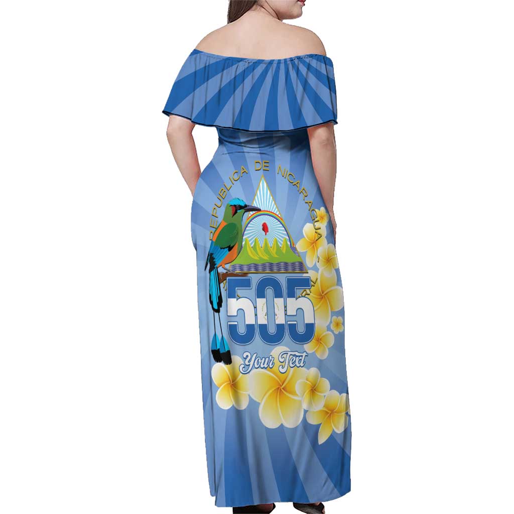 Personalized Nicaragua Independence Day Family Matching Off Shoulder Maxi Dress and Hawaiian Shirt 505 Proud Guardabarranco Sacuanjoche - Wonder Print Shop