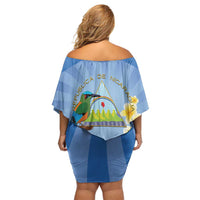 Personalized Nicaragua Independence Day Family Matching Off Shoulder Short Dress and Hawaiian Shirt 505 Proud Guardabarranco Sacuanjoche - Wonder Print Shop