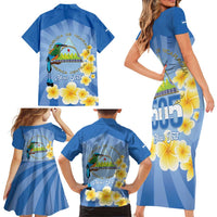 Personalized Nicaragua Independence Day Family Matching Short Sleeve Bodycon Dress and Hawaiian Shirt 505 Proud Guardabarranco Sacuanjoche - Wonder Print Shop