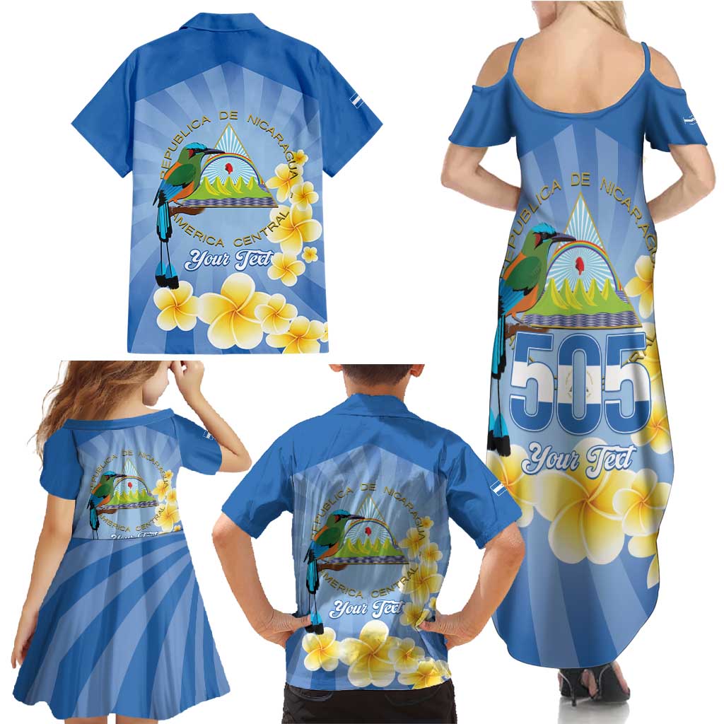 Personalized Nicaragua Independence Day Family Matching Summer Maxi Dress and Hawaiian Shirt 505 Proud Guardabarranco Sacuanjoche - Wonder Print Shop