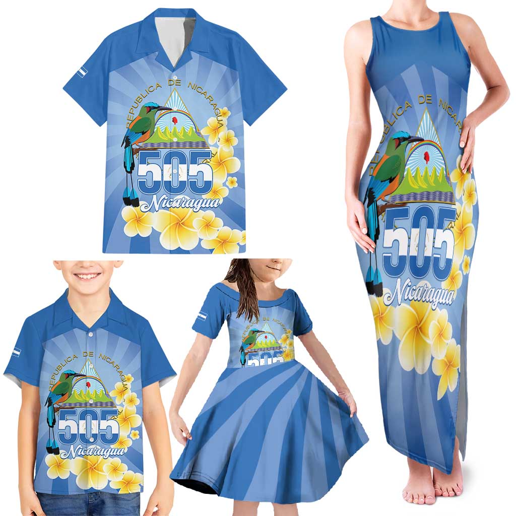Personalized Nicaragua Independence Day Family Matching Tank Maxi Dress and Hawaiian Shirt 505 Proud Guardabarranco Sacuanjoche - Wonder Print Shop