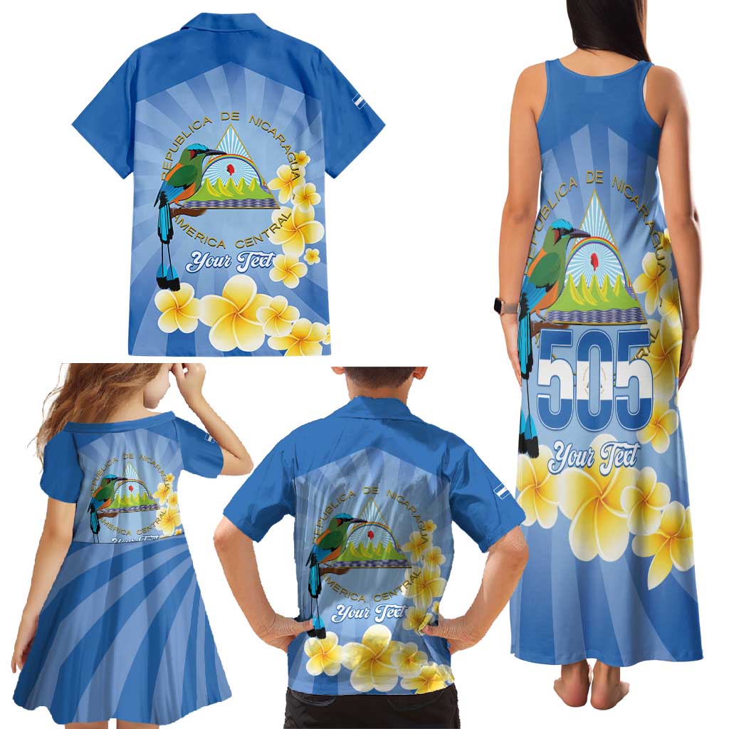 Personalized Nicaragua Independence Day Family Matching Tank Maxi Dress and Hawaiian Shirt 505 Proud Guardabarranco Sacuanjoche - Wonder Print Shop