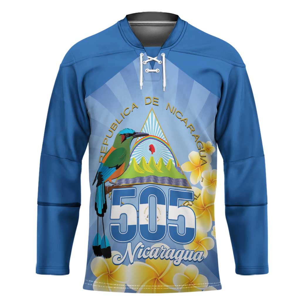 Personalized Nicaragua Independence Day Hockey Jersey 505 Proud Guardabarranco Sacuanjoche - Wonder Print Shop