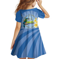 Personalized Nicaragua Independence Day Kid Short Sleeve Dress 505 Proud Guardabarranco Sacuanjoche - Wonder Print Shop