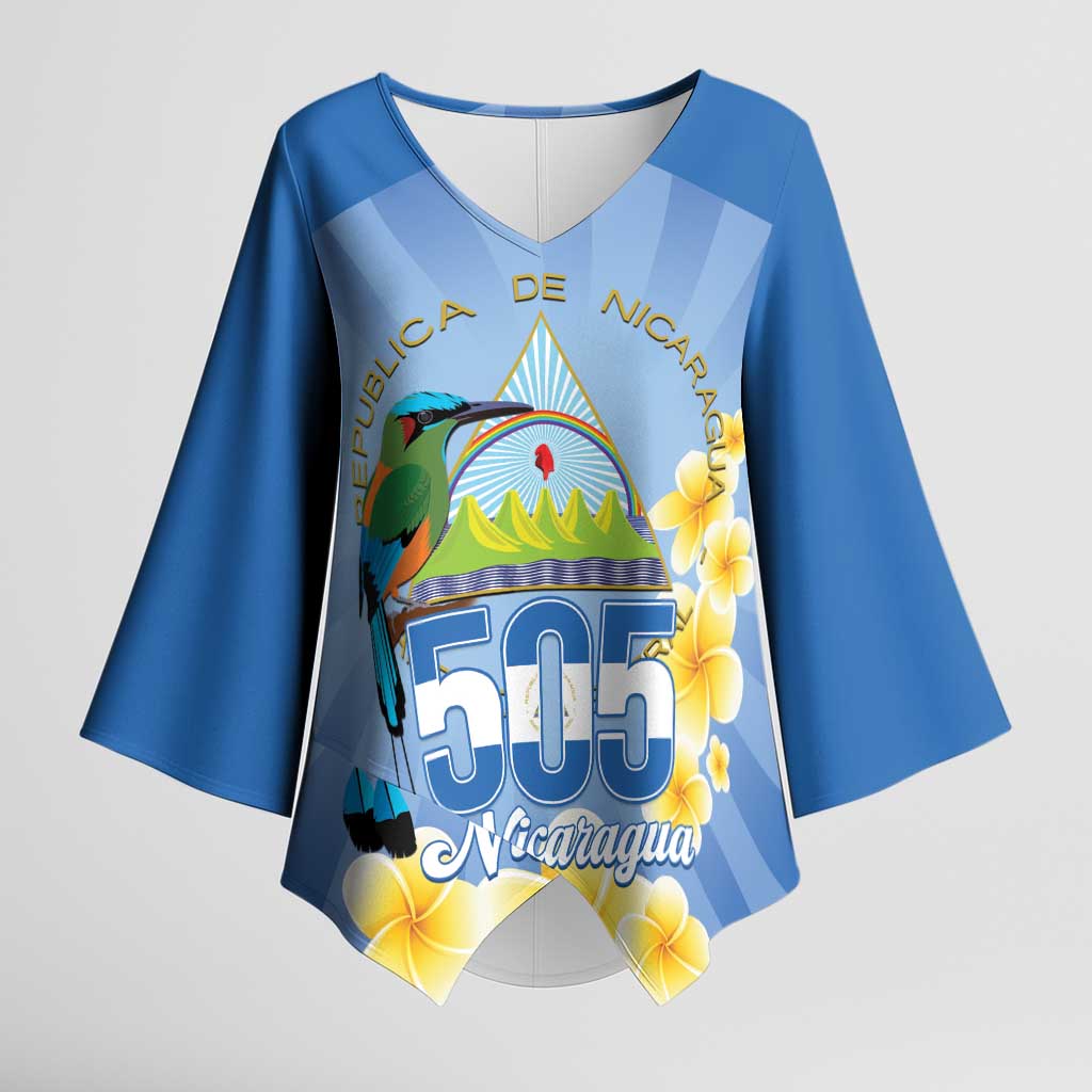 Personalized Nicaragua Independence Day Kimono Sleeve Blouse 505 Proud Guardabarranco Sacuanjoche - Wonder Print Shop