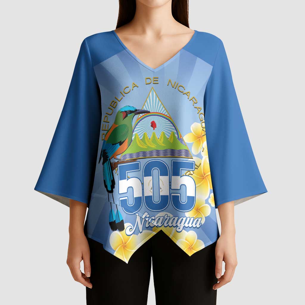 Personalized Nicaragua Independence Day Kimono Sleeve Blouse 505 Proud Guardabarranco Sacuanjoche - Wonder Print Shop