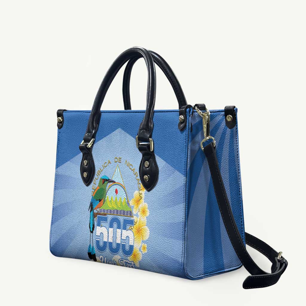 Personalized Nicaragua Independence Day Leather Bag 505 Proud Guardabarranco Sacuanjoche - Wonder Print Shop
