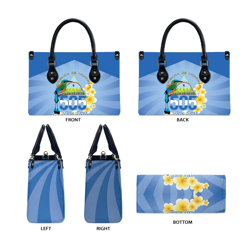 Personalized Nicaragua Independence Day Leather Bag 505 Proud Guardabarranco Sacuanjoche - Wonder Print Shop