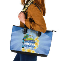 Personalized Nicaragua Independence Day Leather Tote Bag 505 Proud Guardabarranco Sacuanjoche - Wonder Print Shop