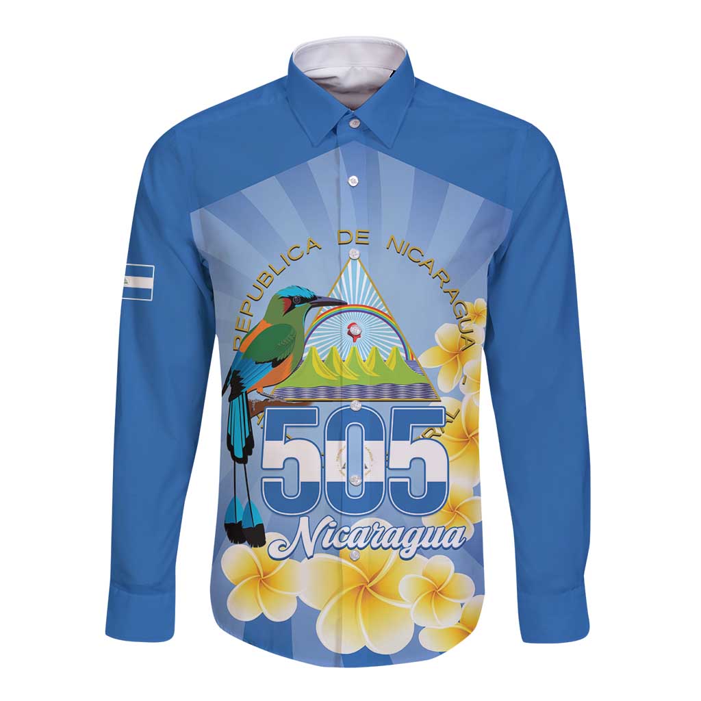 Personalized Nicaragua Independence Day Long Sleeve Button Shirt 505 Proud Guardabarranco Sacuanjoche - Wonder Print Shop