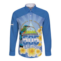 Personalized Nicaragua Independence Day Long Sleeve Button Shirt 505 Proud Guardabarranco Sacuanjoche - Wonder Print Shop