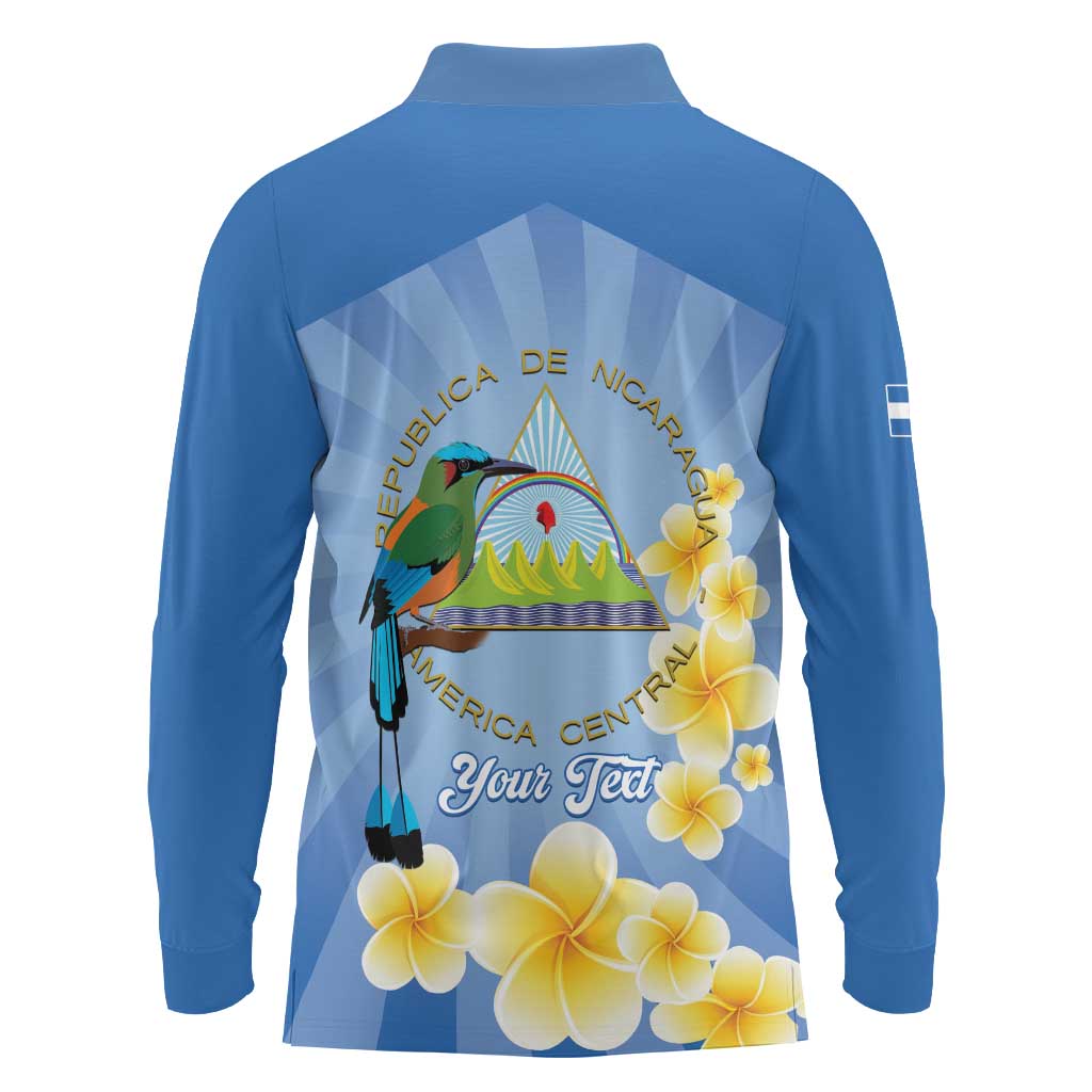 Personalized Nicaragua Independence Day Long Sleeve Polo Shirt 505 Proud Guardabarranco Sacuanjoche - Wonder Print Shop