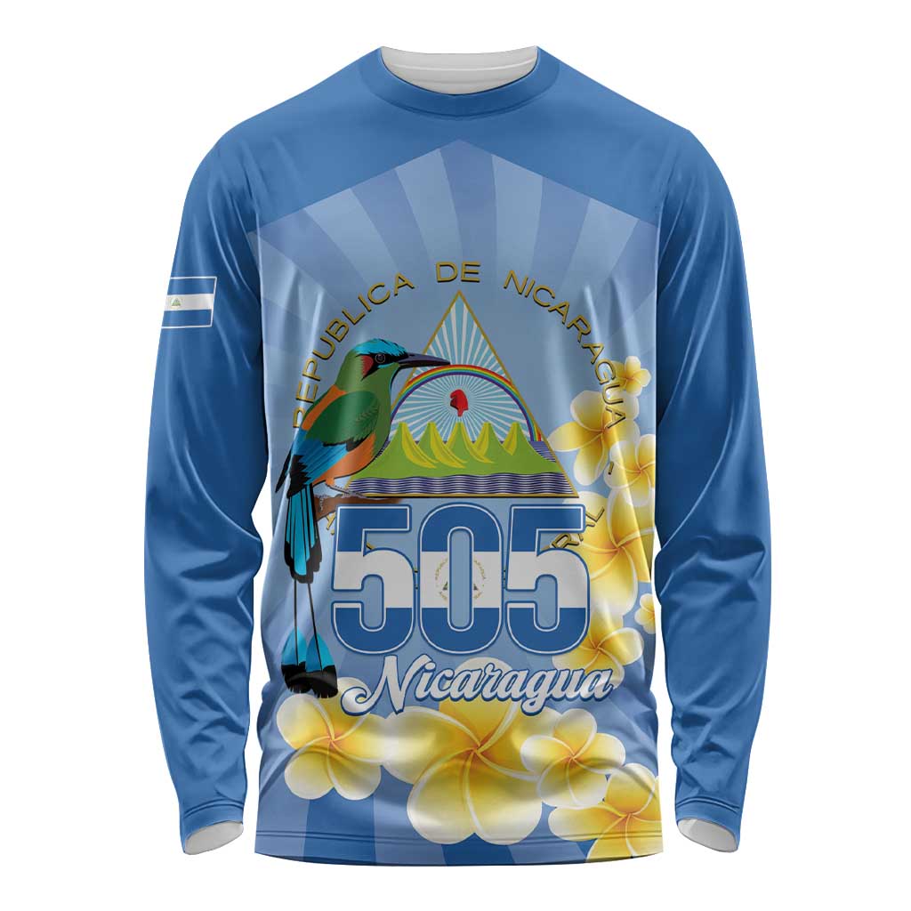 Personalized Nicaragua Independence Day Long Sleeve Shirt 505 Proud Guardabarranco Sacuanjoche - Wonder Print Shop