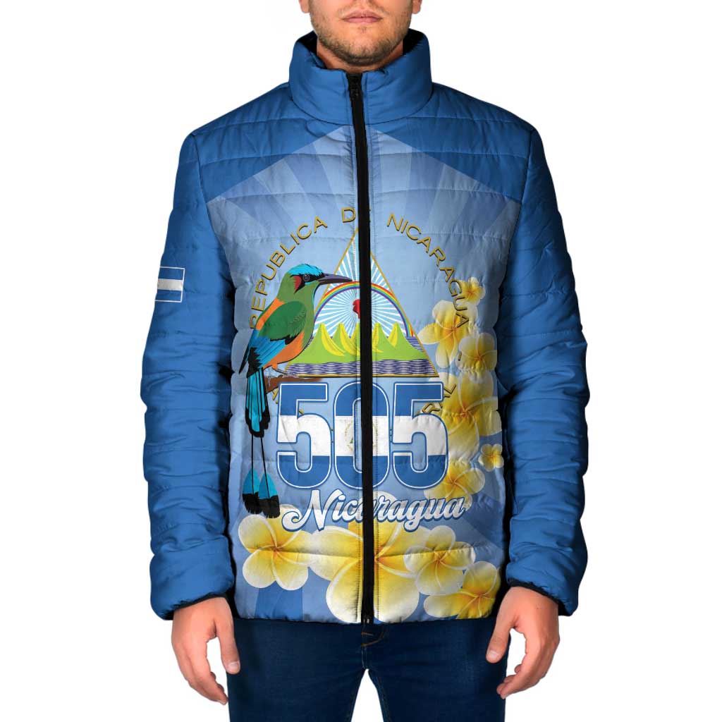 Personalized Nicaragua Independence Day Padded Jacket 505 Proud Guardabarranco Sacuanjoche - Wonder Print Shop
