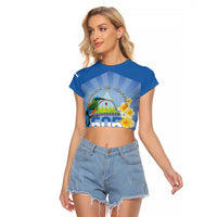 Personalized Nicaragua Independence Day Raglan Cropped T Shirt 505 Proud Guardabarranco Sacuanjoche - Wonder Print Shop