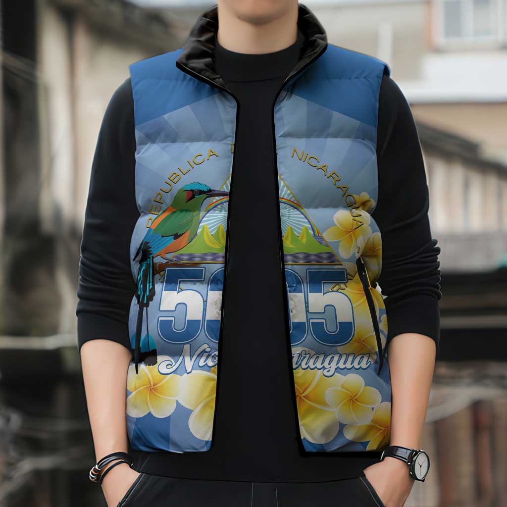 Personalized Nicaragua Independence Day Sleeveless Puffer Jacket 505 Proud Guardabarranco Sacuanjoche - Wonder Print Shop