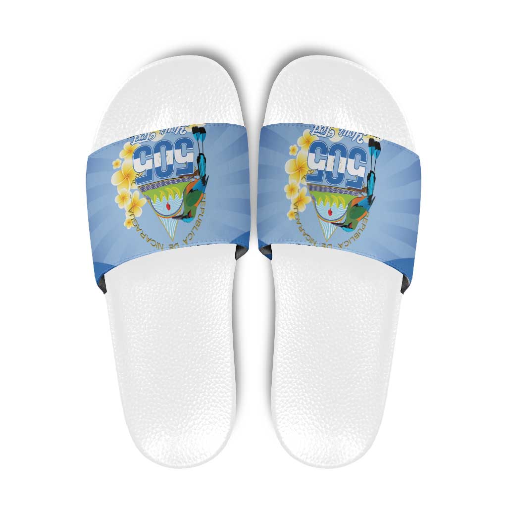 Personalized Nicaragua Independence Day Slide Sandals 505 Proud Guardabarranco Sacuanjoche - Wonder Print Shop