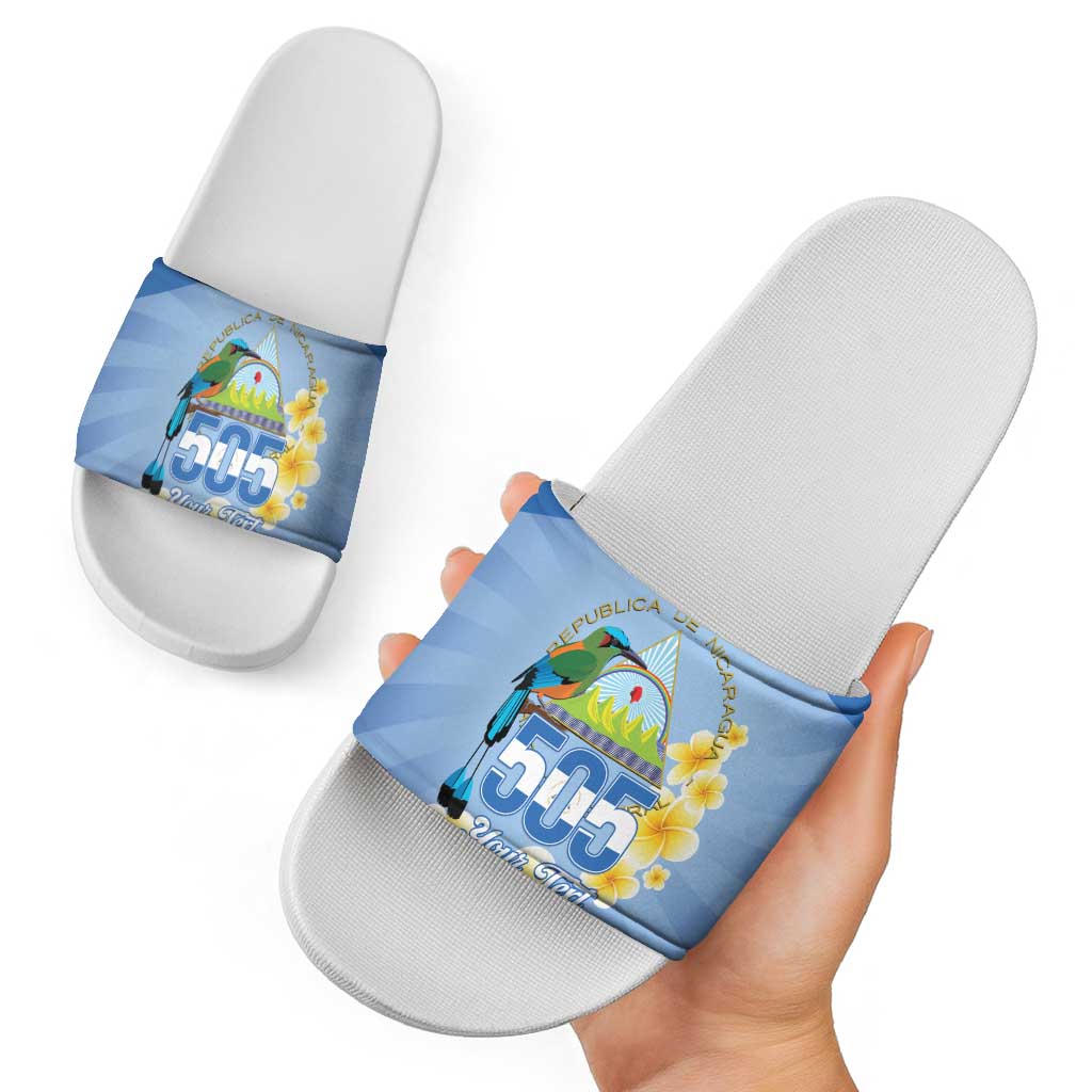 Personalized Nicaragua Independence Day Slide Sandals 505 Proud Guardabarranco Sacuanjoche - Wonder Print Shop