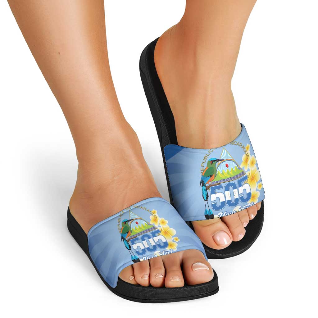 Personalized Nicaragua Independence Day Slide Sandals 505 Proud Guardabarranco Sacuanjoche - Wonder Print Shop