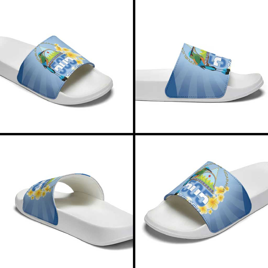 Personalized Nicaragua Independence Day Slide Sandals 505 Proud Guardabarranco Sacuanjoche - Wonder Print Shop