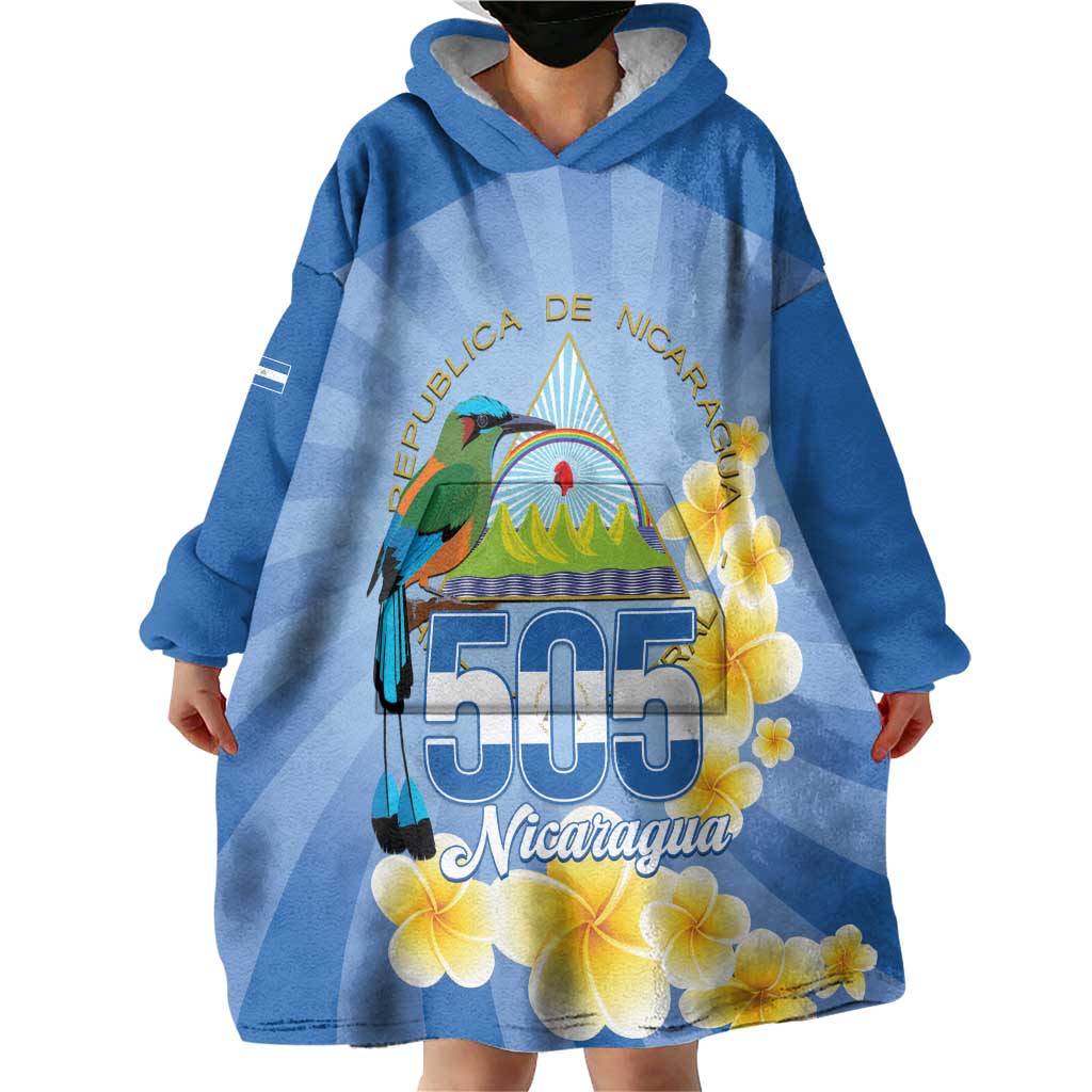 Personalized Nicaragua Independence Day Wearable Blanket Hoodie 505 Proud Guardabarranco Sacuanjoche - Wonder Print Shop
