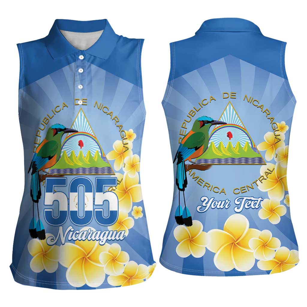 Personalized Nicaragua Independence Day Women Sleeveless Polo Shirt 505 Proud Guardabarranco Sacuanjoche - Wonder Print Shop
