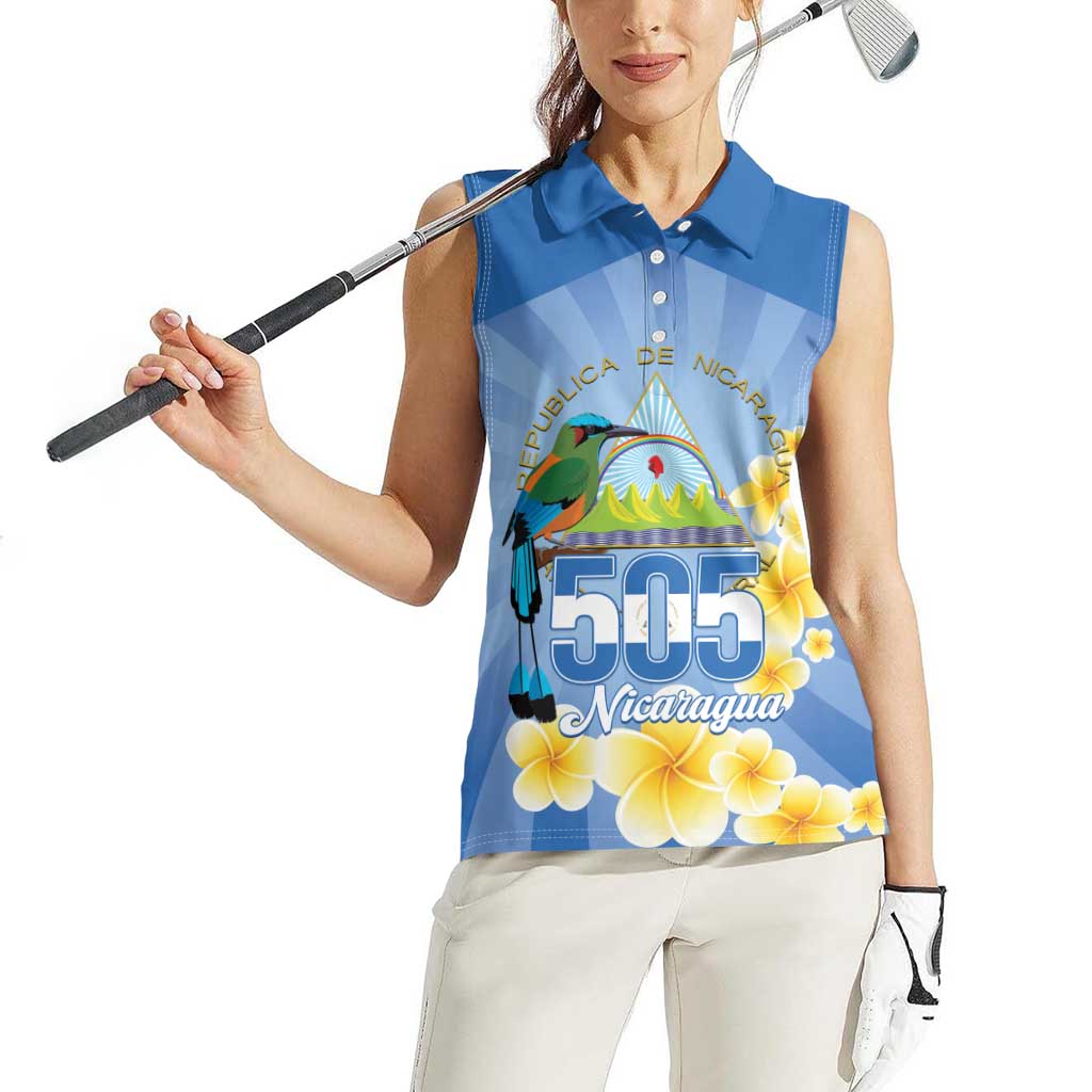 Personalized Nicaragua Independence Day Women Sleeveless Polo Shirt 505 Proud Guardabarranco Sacuanjoche - Wonder Print Shop
