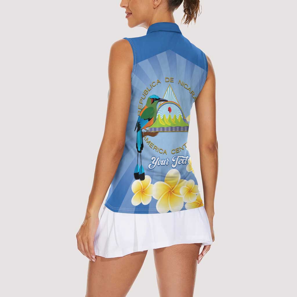 Personalized Nicaragua Independence Day Women Sleeveless Polo Shirt 505 Proud Guardabarranco Sacuanjoche - Wonder Print Shop