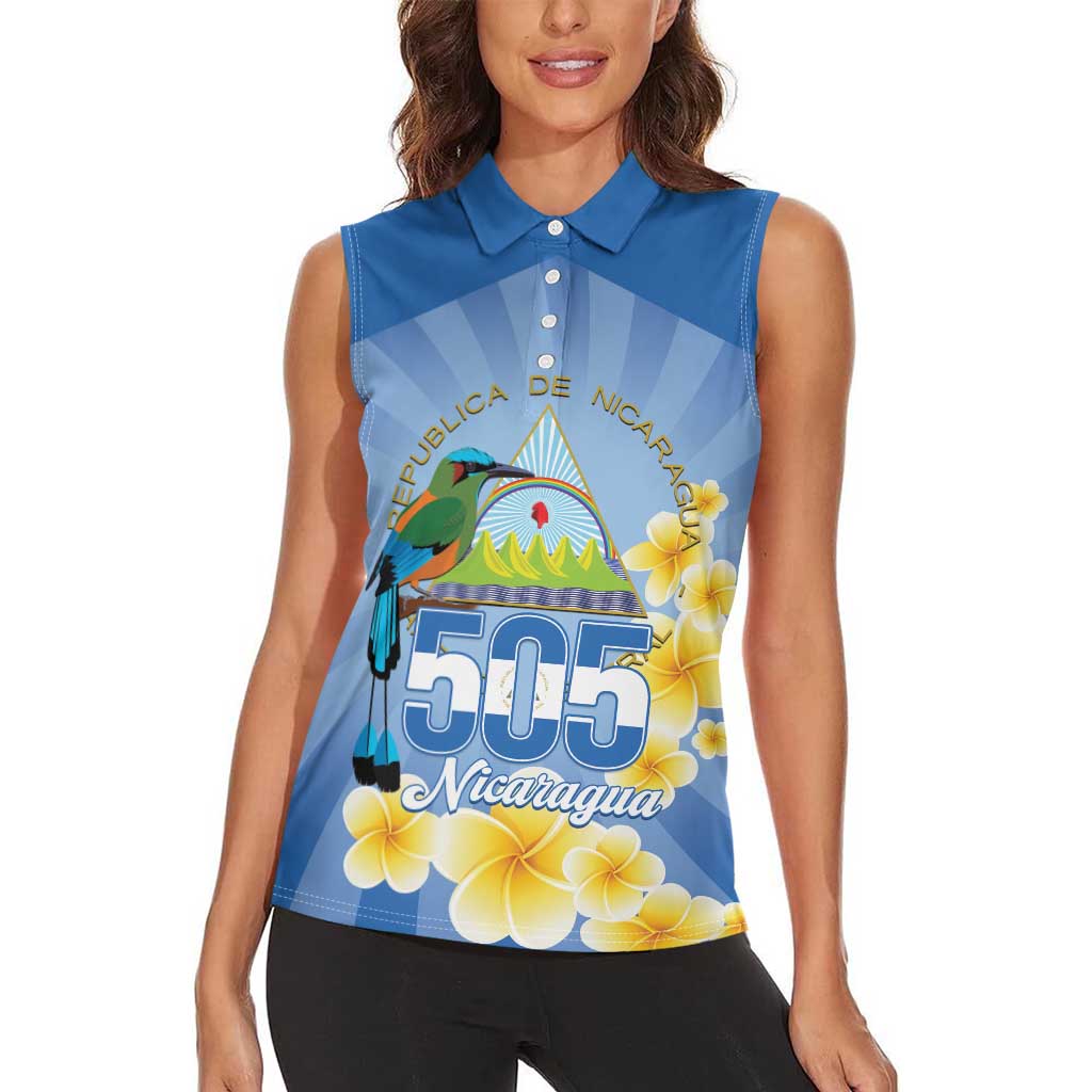 Personalized Nicaragua Independence Day Women Sleeveless Polo Shirt 505 Proud Guardabarranco Sacuanjoche - Wonder Print Shop