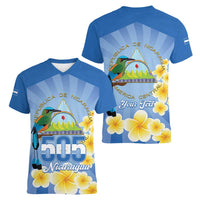 Personalized Nicaragua Independence Day Women V-Neck T-Shirt 505 Proud Guardabarranco Sacuanjoche - Wonder Print Shop