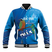 Personalized Que Viva El Salvador Baseball Jacket Guardabarranco 503 Independence Day Proud - Wonder Print Shop
